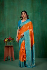 Shop Elegant Mustard Banarasi Art Silk Woven Ready to Wear Saree Online - Best Prices-RTW-2103